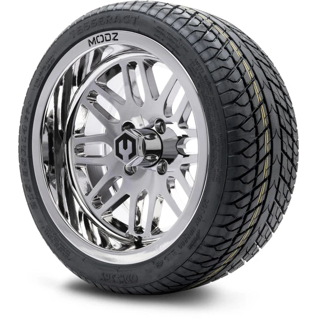 MODZ 14" Mayhem Chrome Wheels & Street Tires Combo