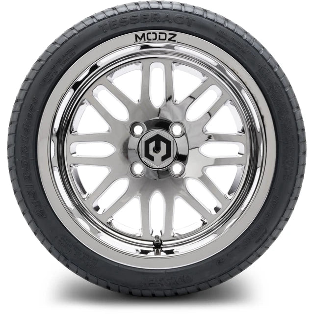 MODZ 14" Mayhem Chrome Wheels & Street Tires Combo