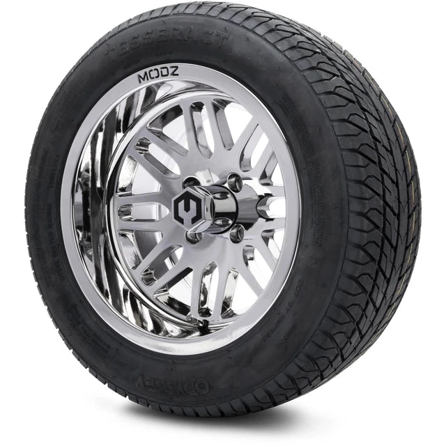 MODZ 14" Mayhem Chrome Wheels & Street Tires Combo