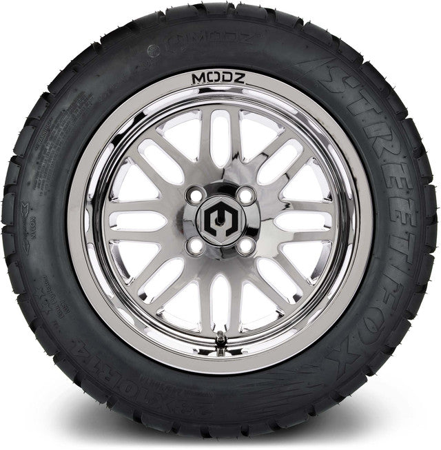MODZ® 14" Mayhem Chrome Wheels & Street Tires Combo