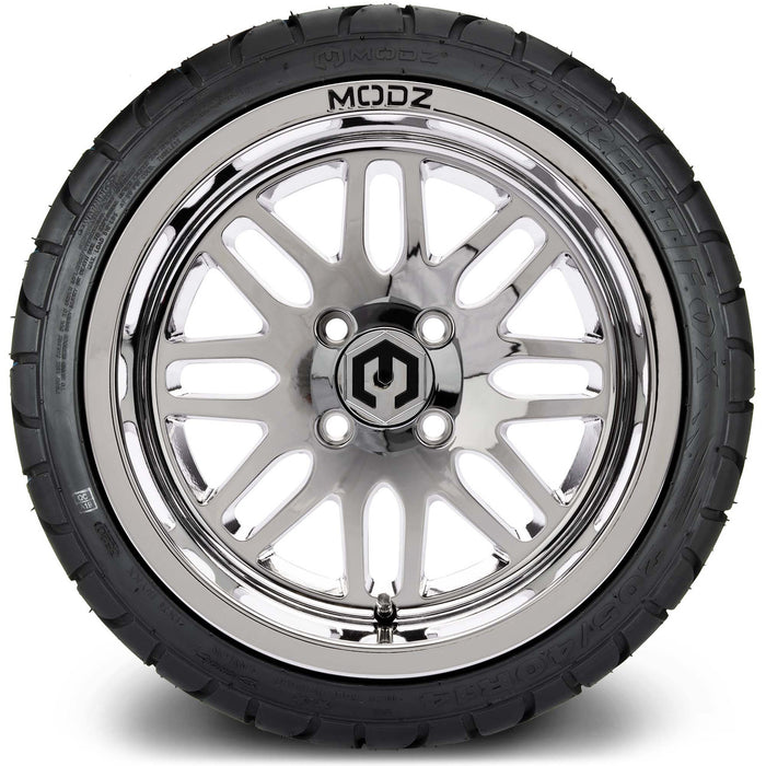MODZ® 14" Mayhem Chrome Wheels & Street Tires Combo