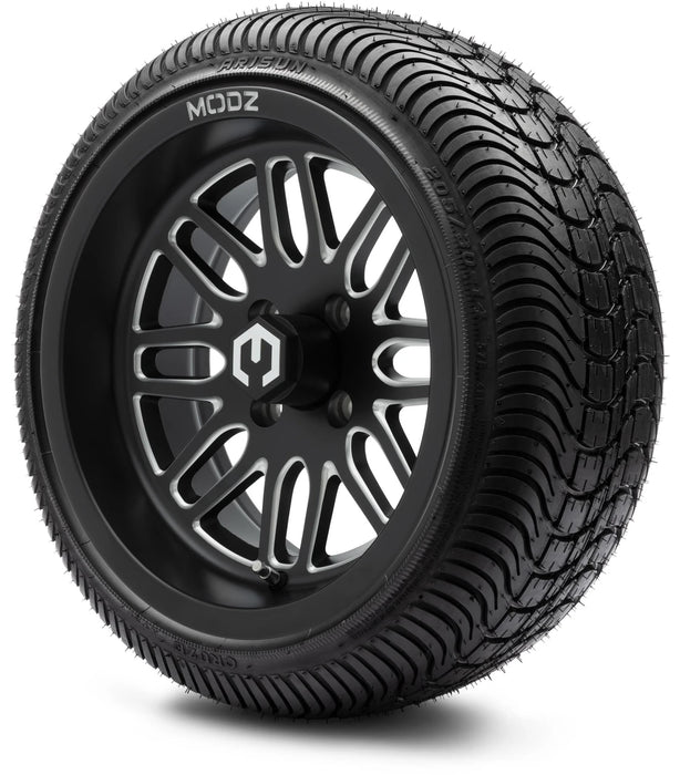 MODZ 14" Mayhem Matte Black with Ball Mill Wheels & Street Tires Combo