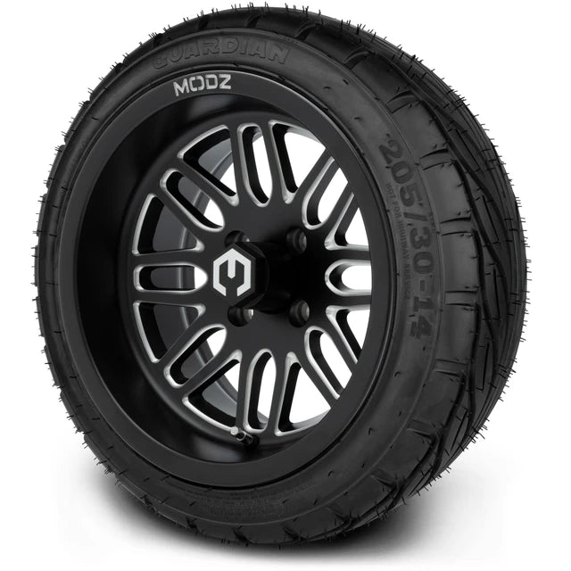 MODZ 14" Mayhem Matte Black with Ball Mill Wheels & Street Tires Combo