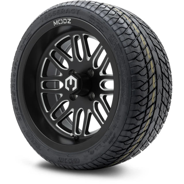 MODZ 14" Mayhem Matte Black with Ball Mill Wheels & Street Tires Combo