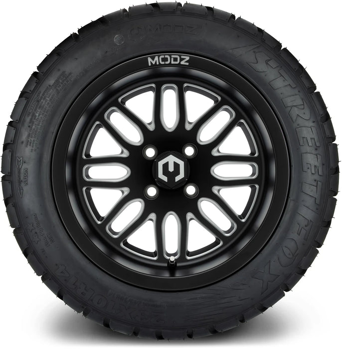 MODZ 14" Mayhem Matte Black with Ball Mill Wheels & Street Tires Combo
