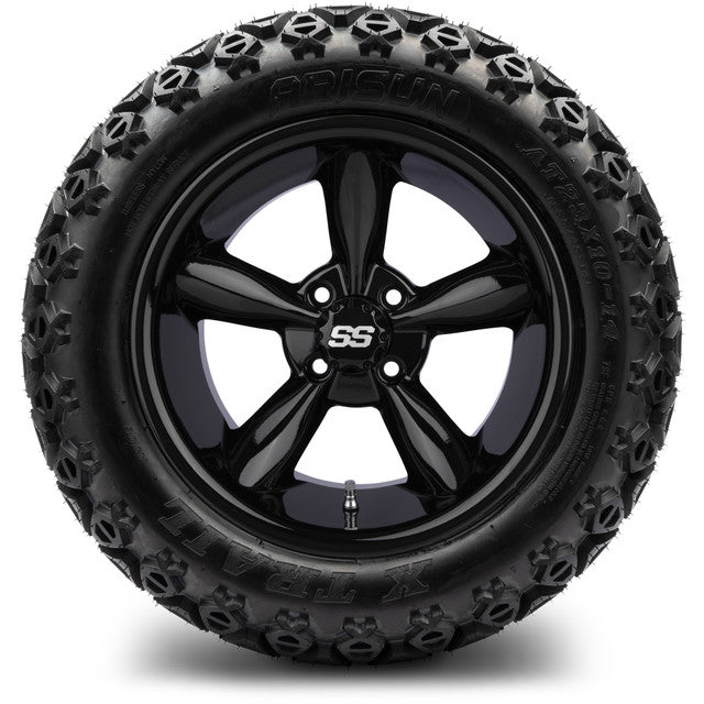 MODZ 14' Godfather Glossy Black - Tire and Wheel Combo