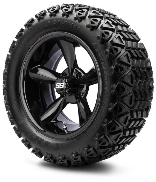 MODZ 14' Godfather Glossy Black - Tire and Wheel Combo