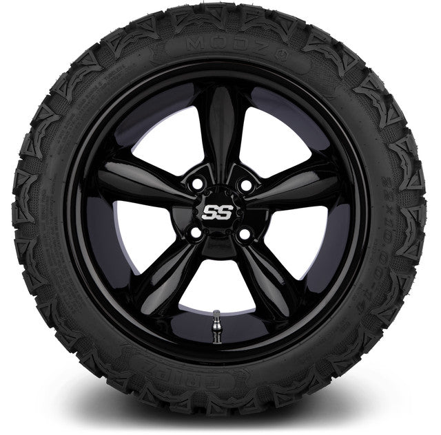 MODZ 14' Godfather Glossy Black - Tire and Wheel Combo