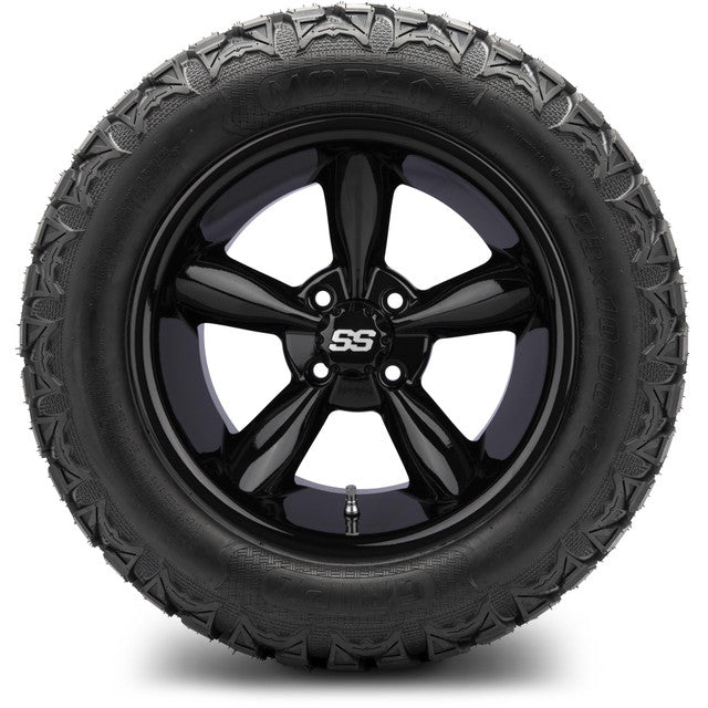 MODZ 14' Godfather Glossy Black - Tire and Wheel Combo