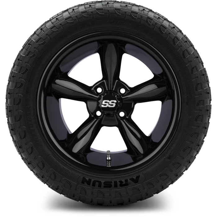 MODZ 14" Godfather Glossy Black Wheels & Off-Road Tires Combo