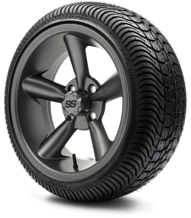 MODZ 14" Godfather Gunmetal Wheels & Street Tires Combo