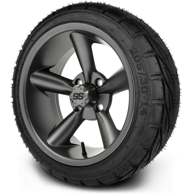 MODZ 14" Godfather Gunmetal Wheels & Street Tires Combo