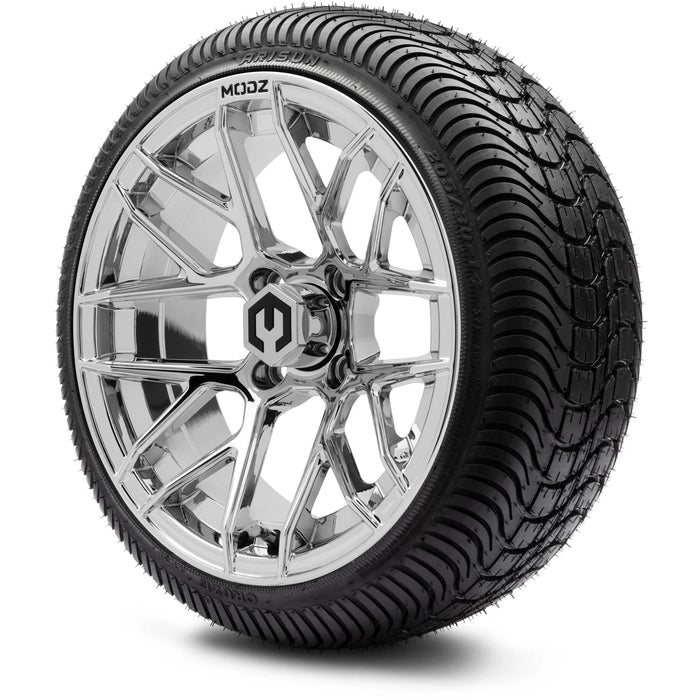 MODZ 14" Matrix Chrome Wheels & Street Tires Combo