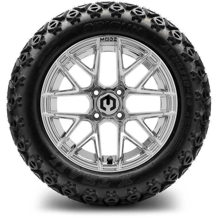 MODZ 14" Matrix Chrome Wheels & Off-Road Tires Combo