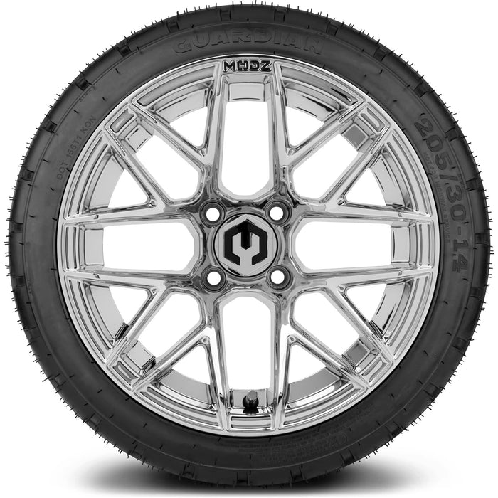 MODZ 14" Matrix Chrome Wheels & Street Tires Combo