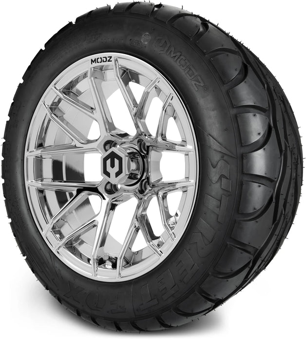 MODZ 14" Matrix Chrome Wheels & Street Tires Combo