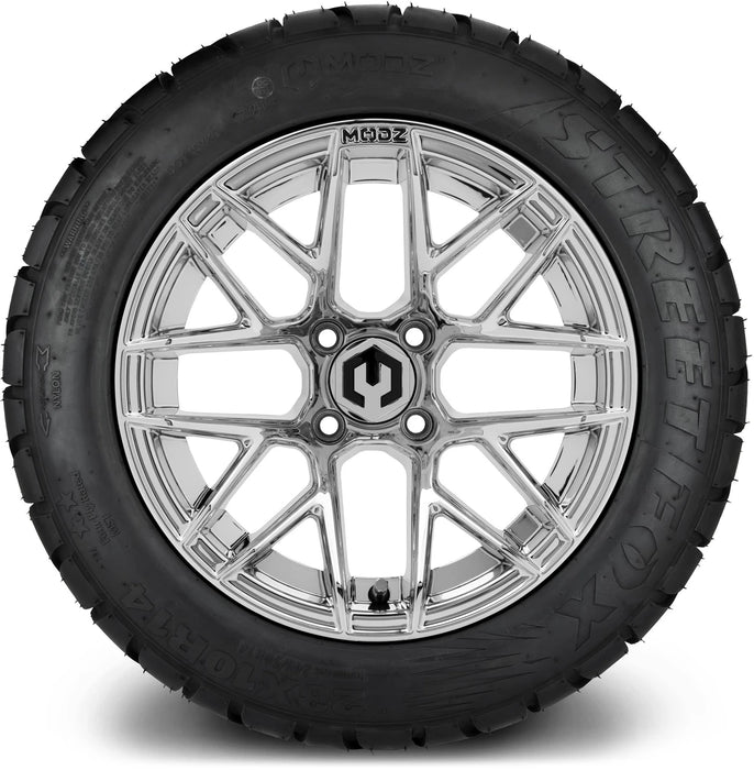 MODZ 14" Matrix Chrome Wheels & Street Tires Combo