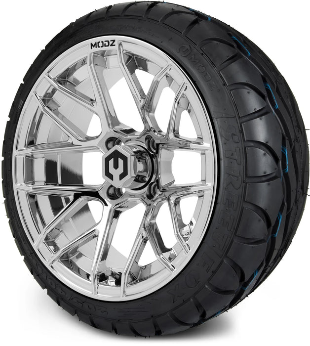 MODZ 14" Matrix Chrome Wheels & Street Tires Combo