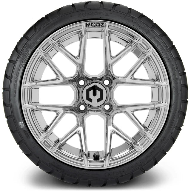 MODZ 14" Matrix Chrome Wheels & Street Tires Combo