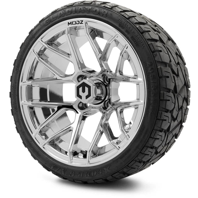 MODZ 14" Matrix Chrome Wheels & Off-Road Tires Combo