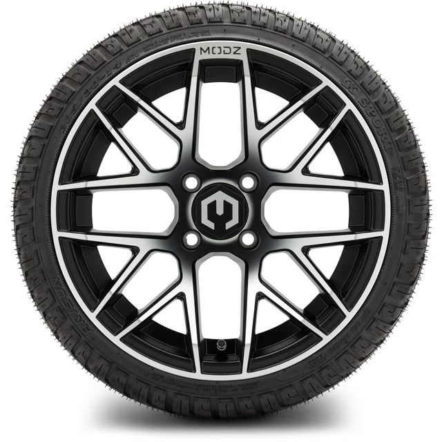 MODZ 14" Matrix Machined Black Wheels & Street Tires Combo