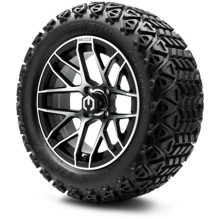 MODZ 14" Matrix Machined Black Wheels & Off-Road Tires Combo