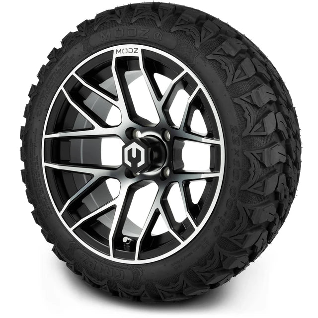 MODZ 14" Matrix Machined Black Wheels & Off-Road Tires Combo