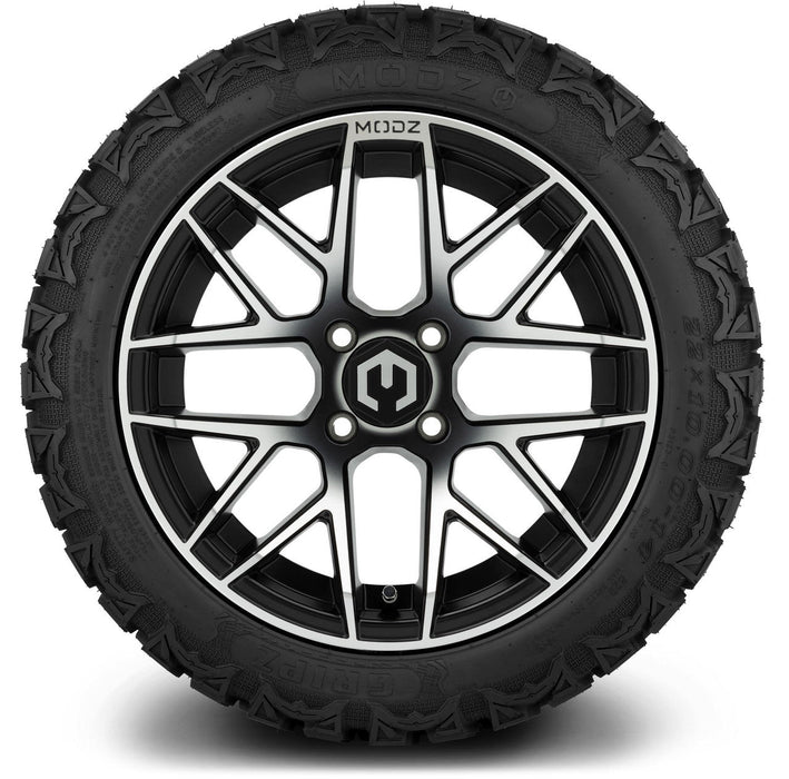 MODZ 14' Matrix Machined Black - Tire and Wheel Combo