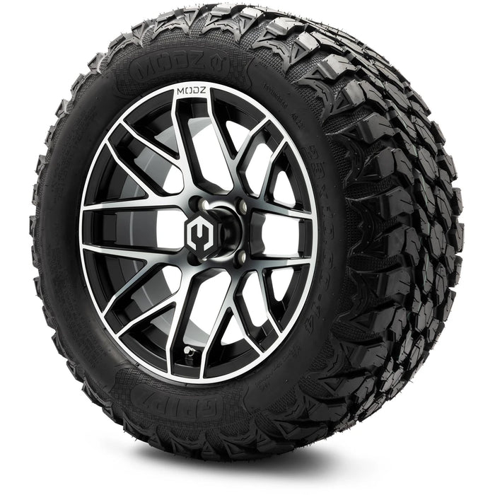 MODZ 14" Matrix Machined Black Wheels & Off-Road Tires Combo