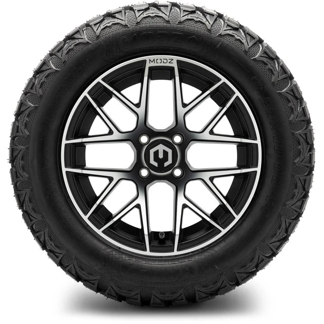 MODZ 14" Matrix Machined Black Wheels & Off-Road Tires Combo