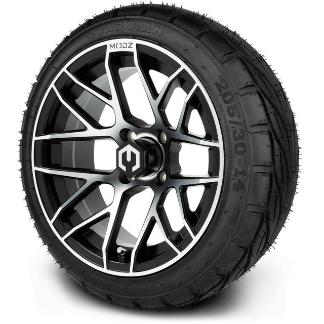 MODZ 14' Matrix Machined Black - Tire and Wheel Combo