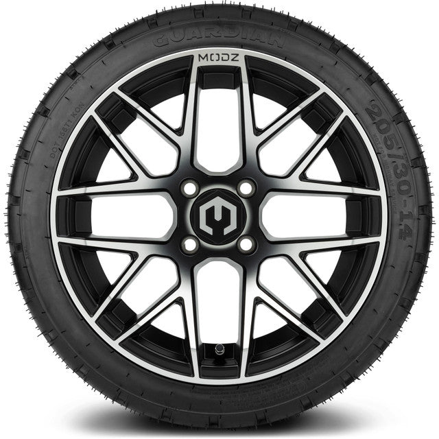 MODZ 14' Matrix Machined Black - Tire and Wheel Combo