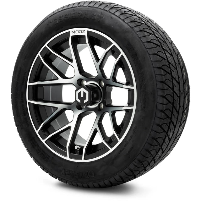 MODZ 14" Matrix Machined Black Wheels & Street Tires Combo