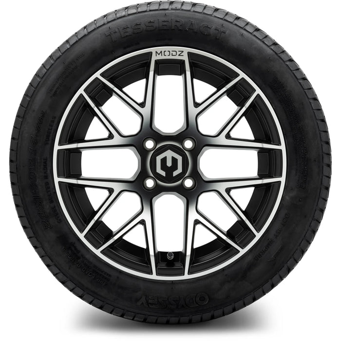 MODZ 14" Matrix Machined Black Wheels & Street Tires Combo