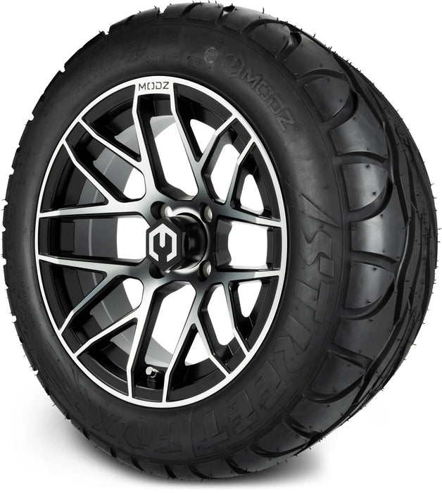 MODZ 14" Matrix Machined Black Wheels & Street Tires Combo