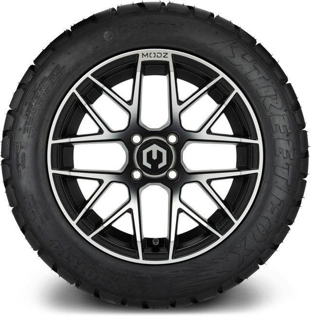 MODZ 14' Matrix Machined Black - Tire and Wheel Combo