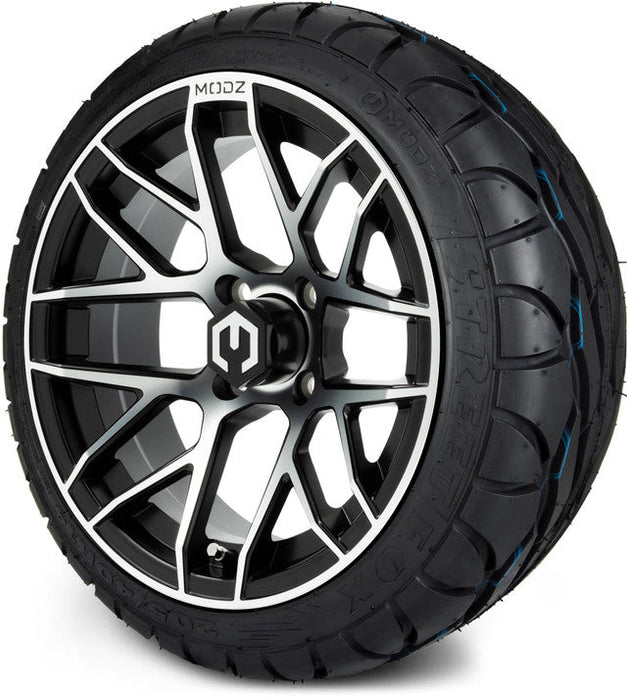 MODZ 14' Matrix Machined Black - Tire and Wheel Combo