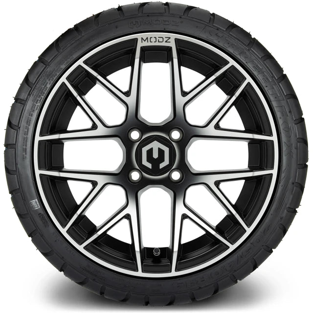 MODZ 14" Matrix Machined Black Wheels & Street Tires Combo