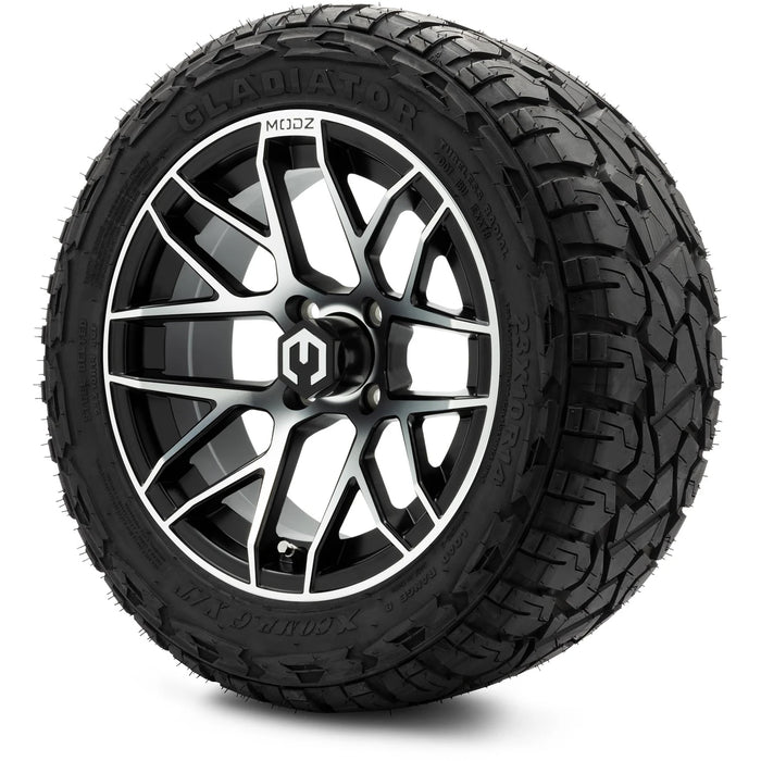 MODZ 14" Matrix Machined Black Wheels & Off-Road Tires Combo