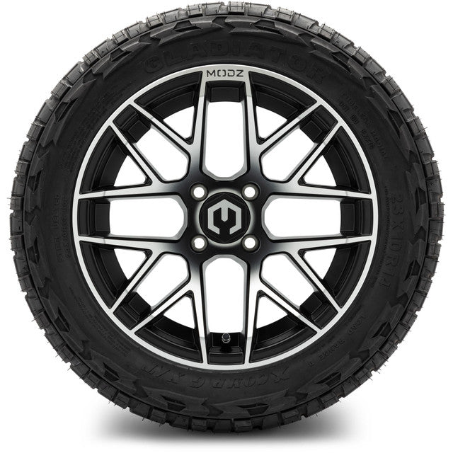 MODZ 14' Matrix Machined Black - Tire and Wheel Combo