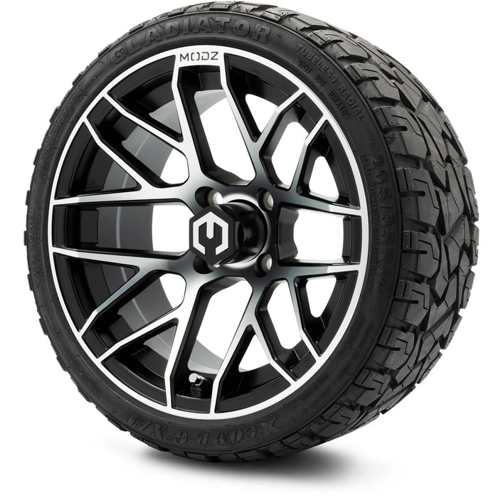 MODZ 14" Matrix Machined Black Wheels & Off-Road Tires Combo