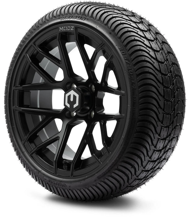 MODZ 14" Matrix Matte Black Wheels & Street Tires Combo