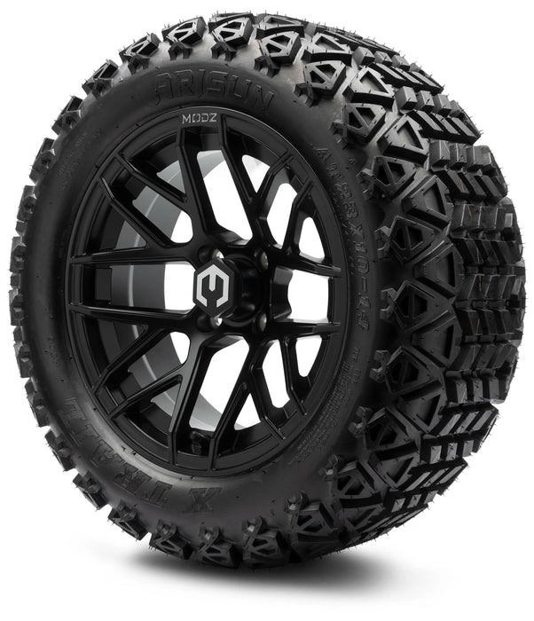 MODZ 14" Matrix Matte Black Wheels & Off-Road Tires Combo