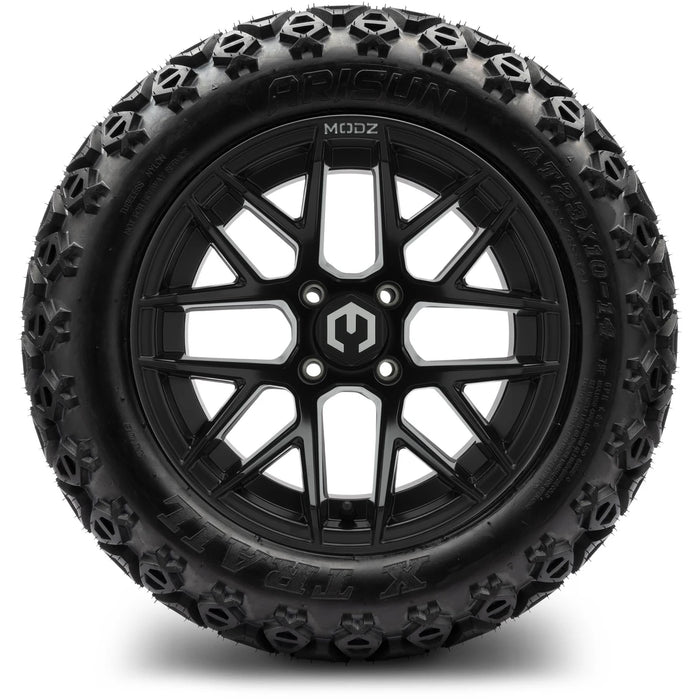 MODZ 14" Matrix Matte Black Wheels & Off-Road Tires Combo
