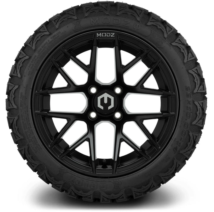 MODZ 14" Matrix Matte Black Wheels & Off-Road Tires Combo