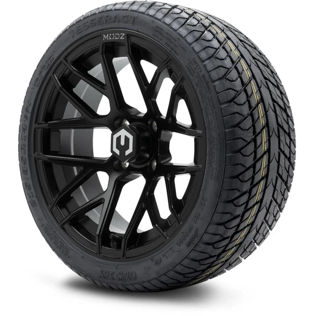 MODZ 14" Matrix Matte Black Wheels & Street Tires Combo