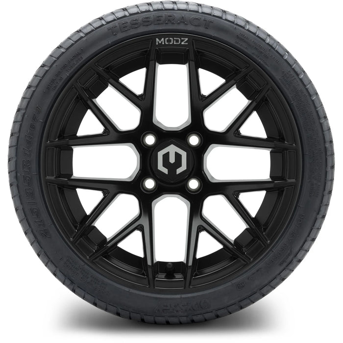 MODZ 14" Matrix Matte Black Wheels & Street Tires Combo