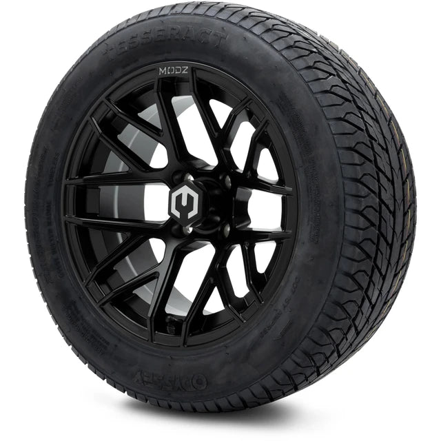 MODZ 14" Matrix Matte Black Wheels & Street Tires Combo