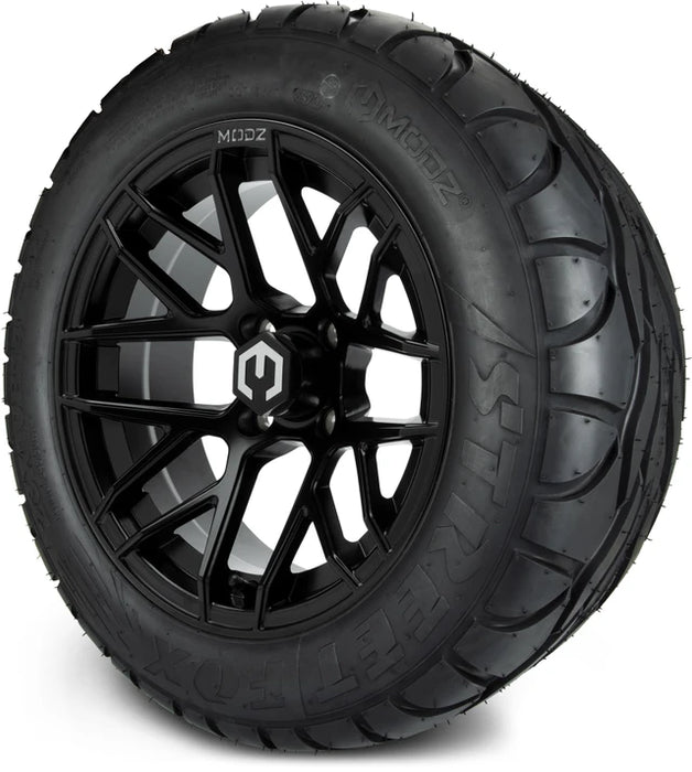 MODZ 14" Matrix Matte Black Wheels & Street Tires Combo