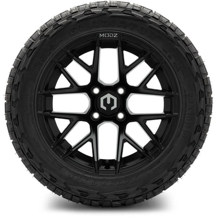 MODZ 14" Matrix Matte Black Wheels & Off-Road Tires Combo